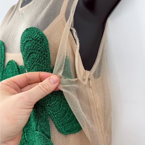 Simon Miller Hibiscus Sleeveless Crochet Midi Dress in Gummy GreenLarge